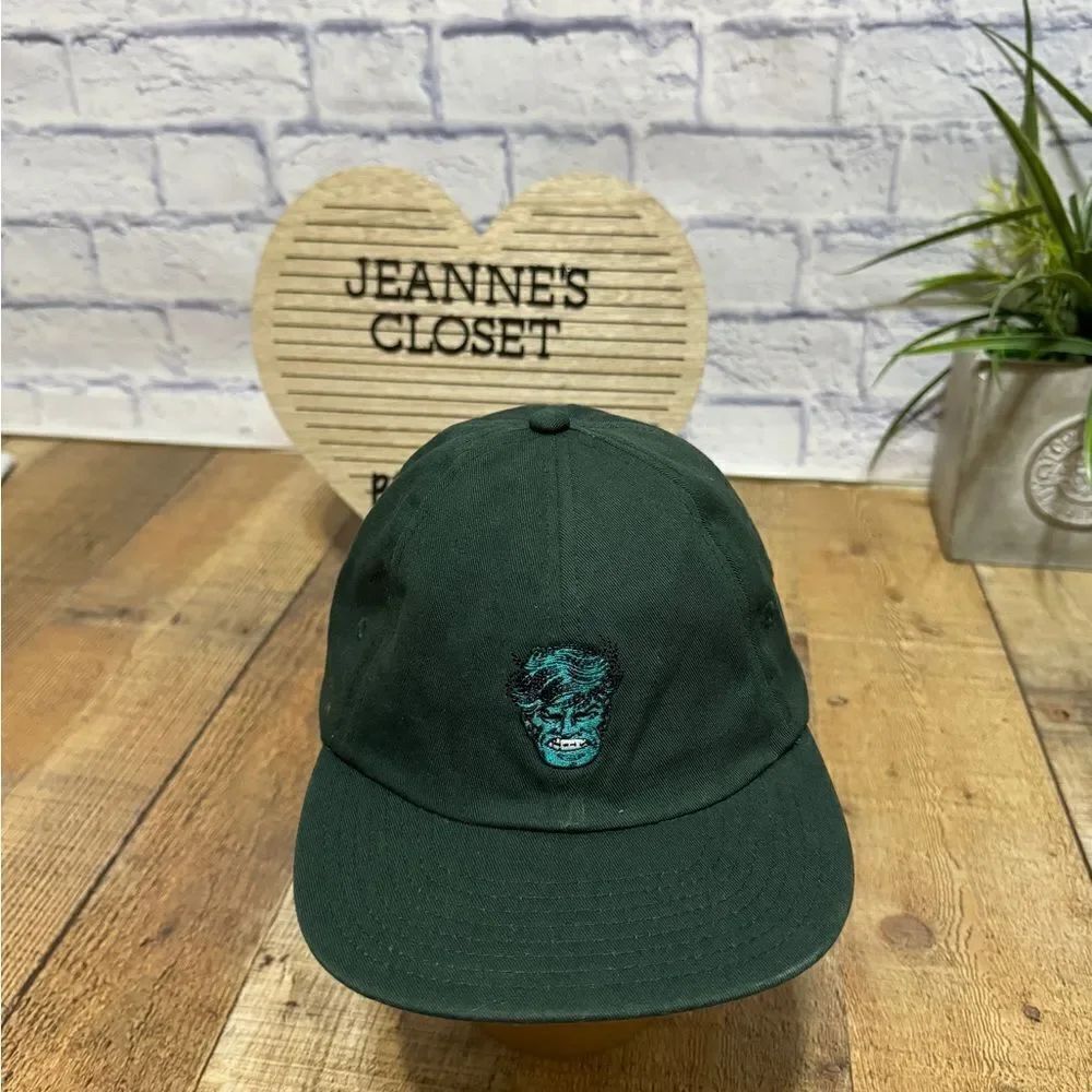 Vans X Marvel The Hulk Jockey Strapback Hat Green